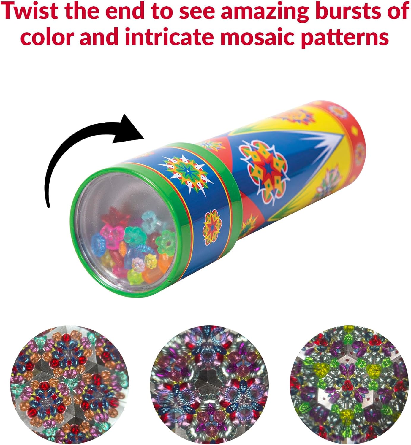 Schylling Classic Tin Kaleidoscope - Fun. Colorful Pattern-Changing Toy - Durable Tin with Multicolored Beads - Ages 3 and Up - One Piece - Image 2